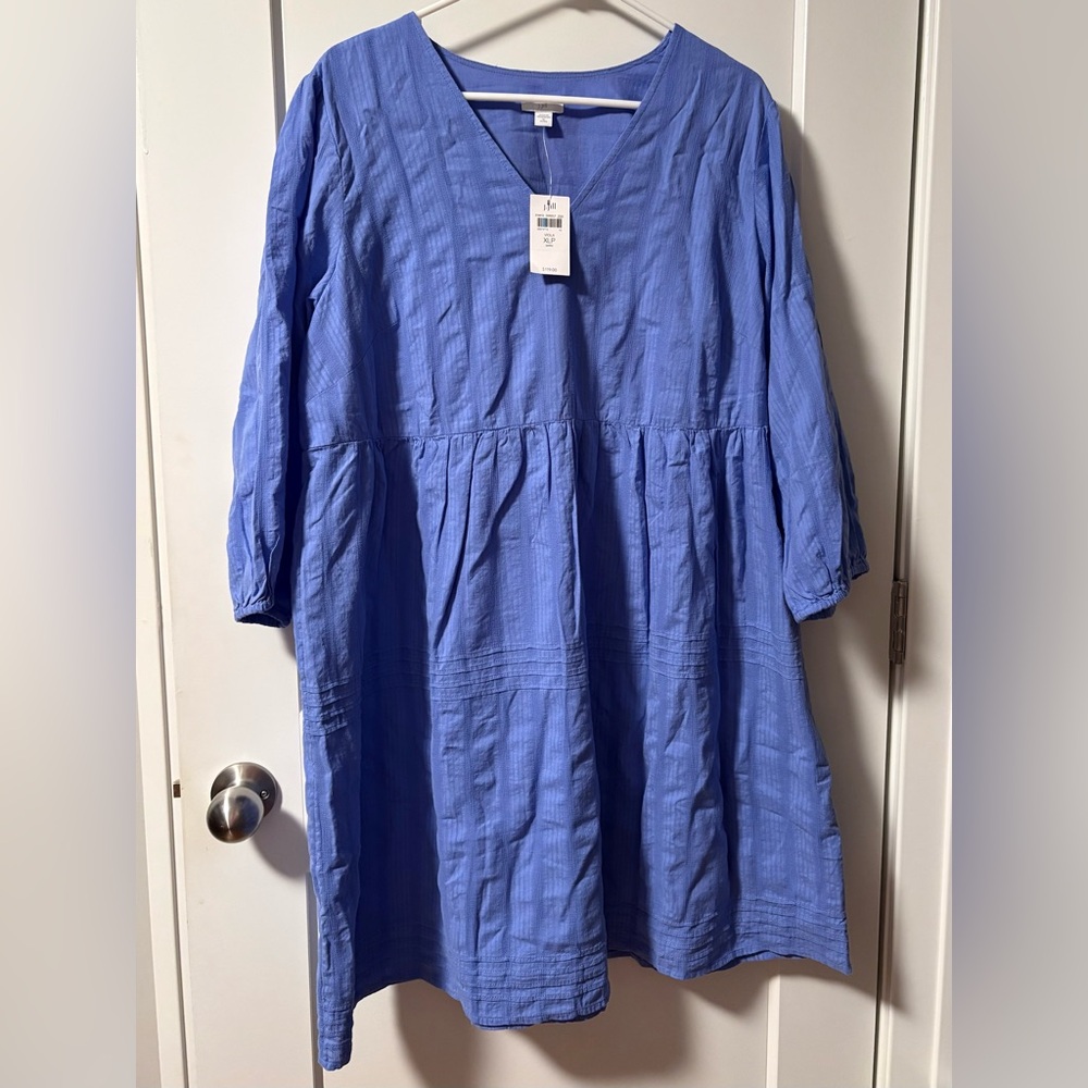 J. Jill Viola Blue V-Neck Dress